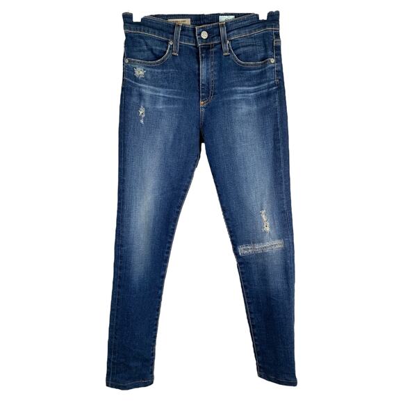 AG Adriano Goldschmied Jeans Womens 27R Blue The Farrah Skinny Ankle High Rise - Picture 1 of 9